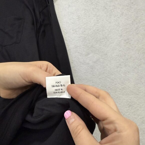 MAI Shirt Mens XL Black Long Sleeve Adaptive Side Snap Crewneck Pocket Tee Soft - Picture 9 of 15